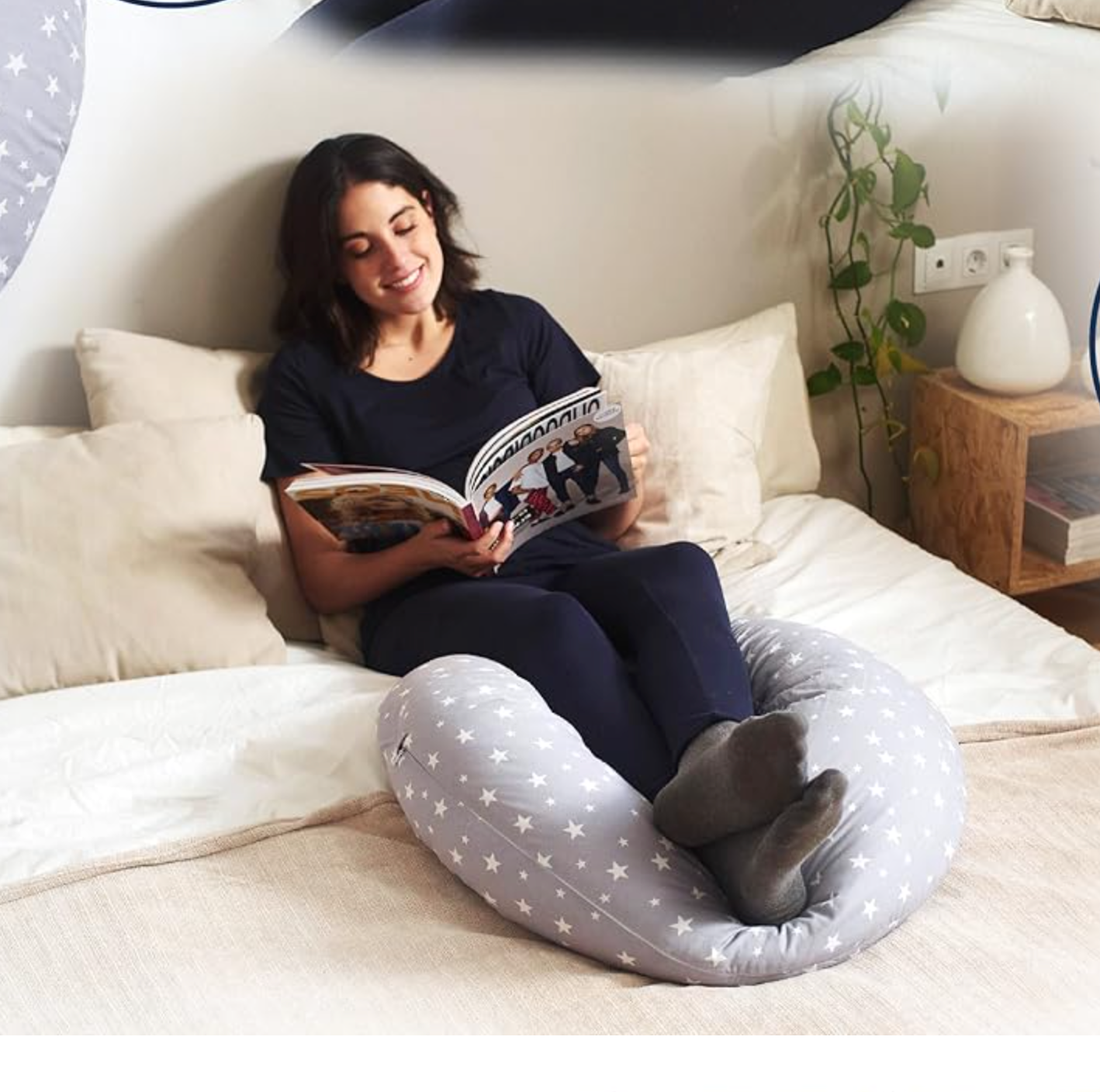 Coussin ergonomique de grossesse et d'allaitement