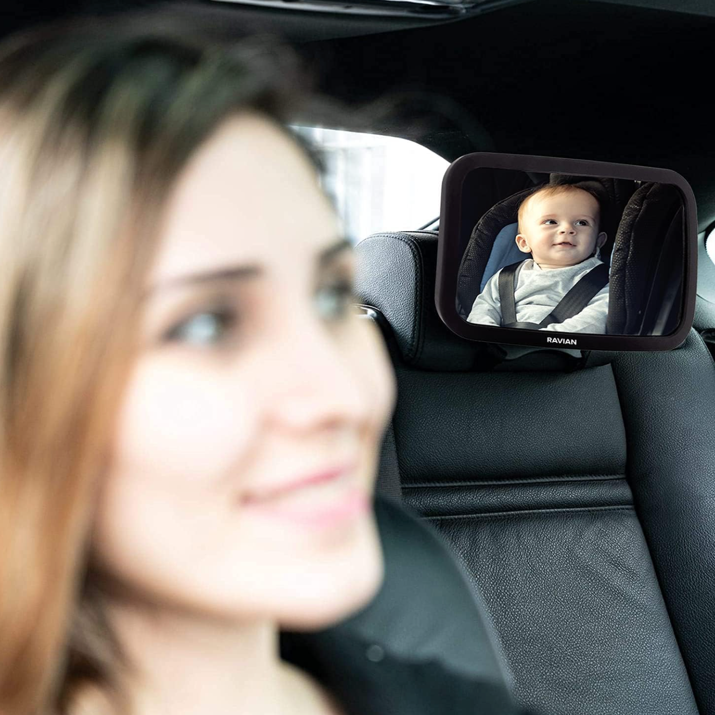 Miroir de sécurité bébé réglable pour siège arrière - visuel 1