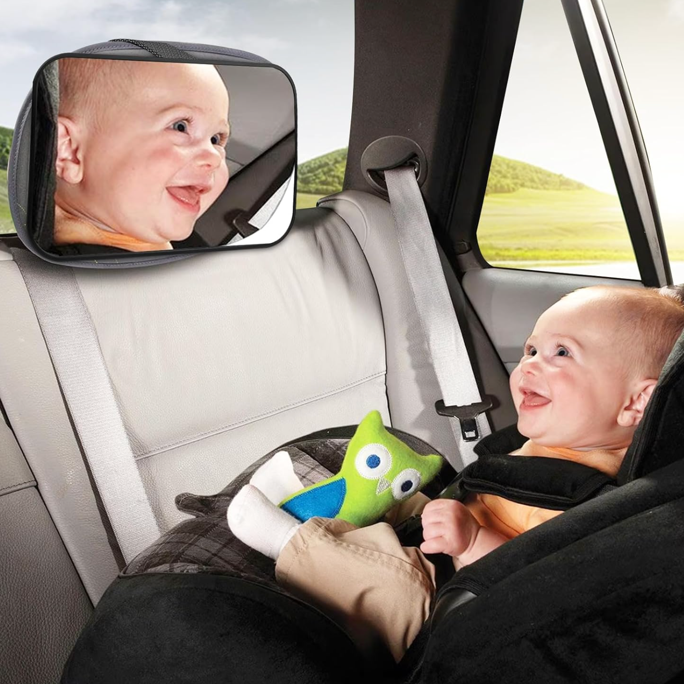 Miroir de sécurité bébé réglable pour siège arrière