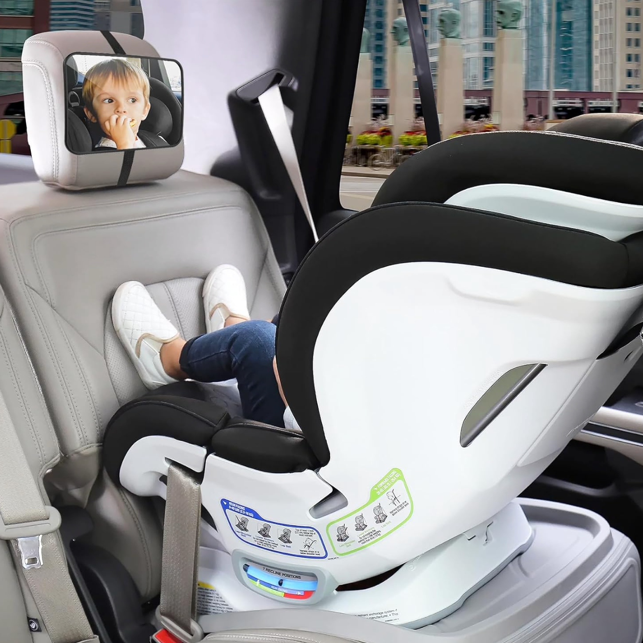 Miroir de sécurité bébé réglable pour siège arrière
