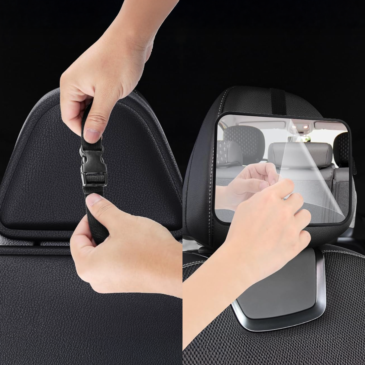 Miroir de sécurité bébé réglable pour siège arrière