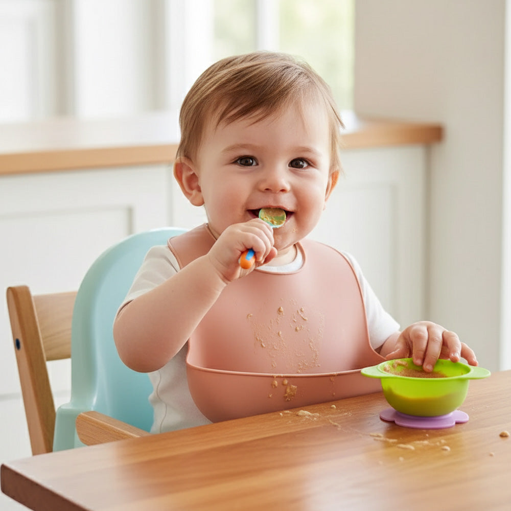 Bavoir silicone réglable et imperméable