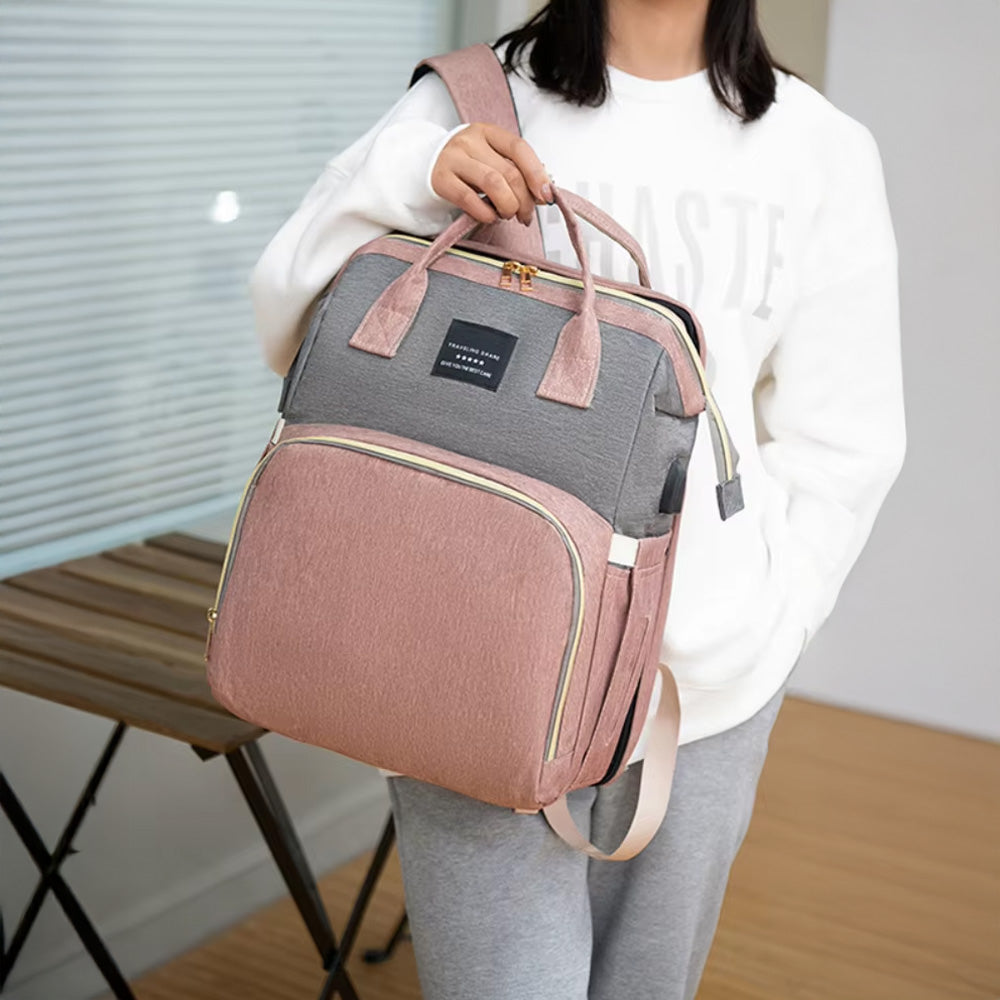 Sac à langer avec lit pliant intégré grande capacité - visuel 1