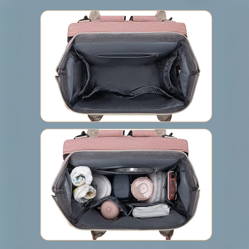 Sac à langer avec lit pliant intégré grande capacité